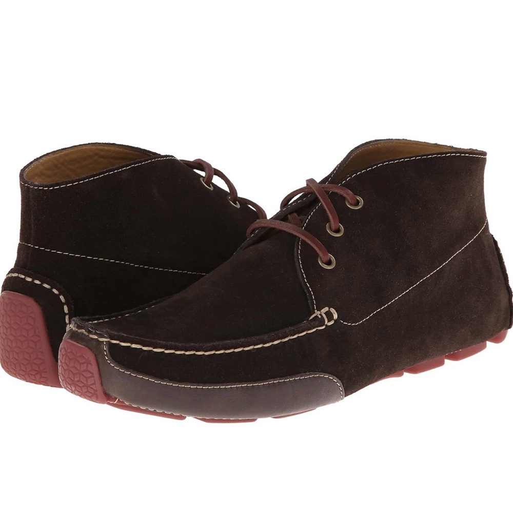 Cole Haan Chukka Moccasin Driver Sole Boots Brown Suede 13 Lace Up Shoes